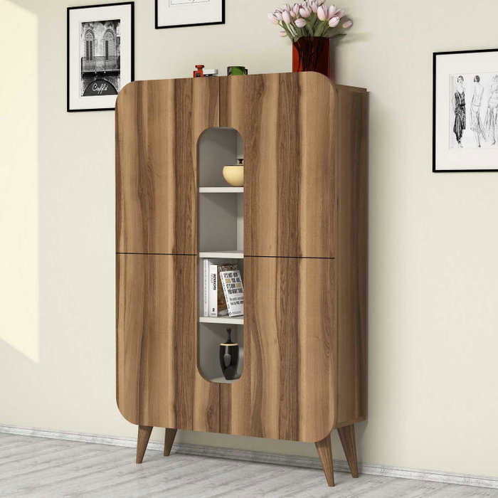 Hanah Home Armario Multiusos Mine - Nogal, Crema